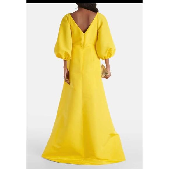 CAROLINA HERRERA Draped Silk Maxi Dress in yellow **see pics for details** - Picture 3 of 13